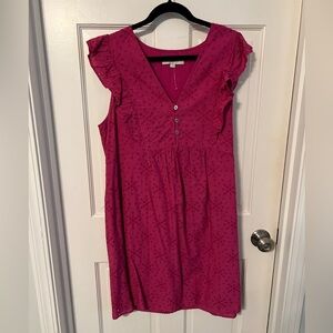 Loft Pink Eyelet Medium Dress